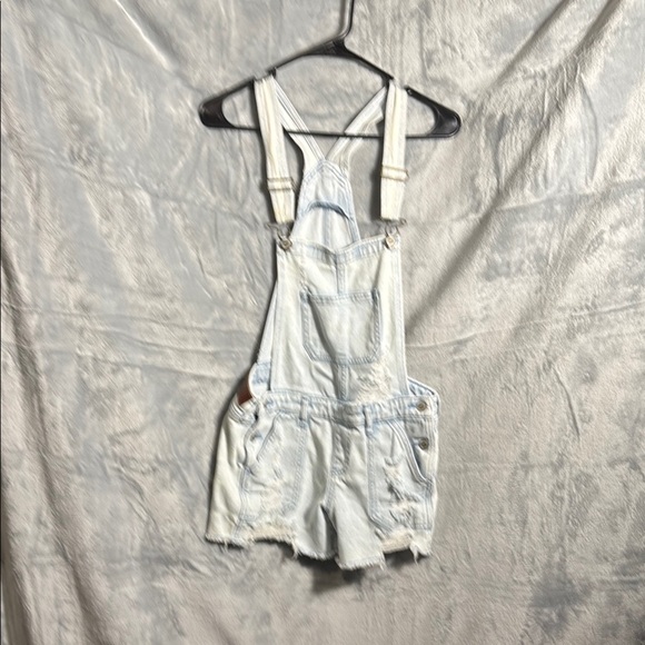 Hollister short overalls light Blue Denim size small Jean shortalls summer - Picture 1 of 16